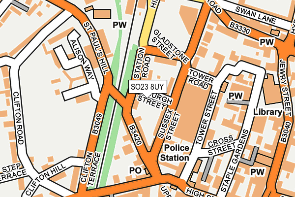 SO23 8UY map - OS OpenMap – Local (Ordnance Survey)