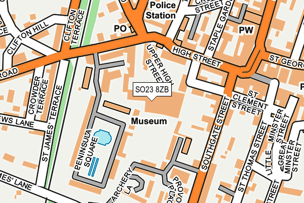 SO23 8ZB map - OS OpenMap – Local (Ordnance Survey)