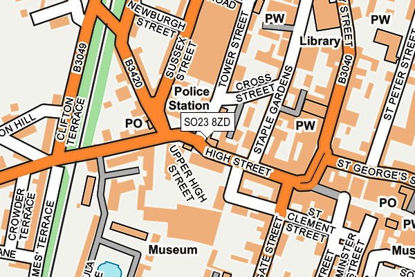 SO23 8ZD map - OS OpenMap – Local (Ordnance Survey)