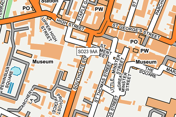 SO23 9AA map - OS OpenMap – Local (Ordnance Survey)