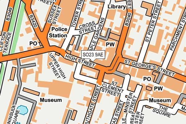 SO23 9AE map - OS OpenMap – Local (Ordnance Survey)
