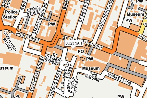 SO23 9AH map - OS OpenMap – Local (Ordnance Survey)