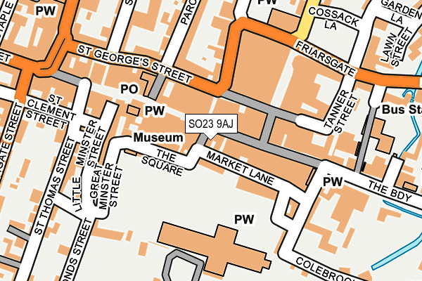 SO23 9AJ map - OS OpenMap – Local (Ordnance Survey)