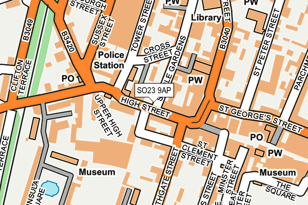 SO23 9AP map - OS OpenMap – Local (Ordnance Survey)