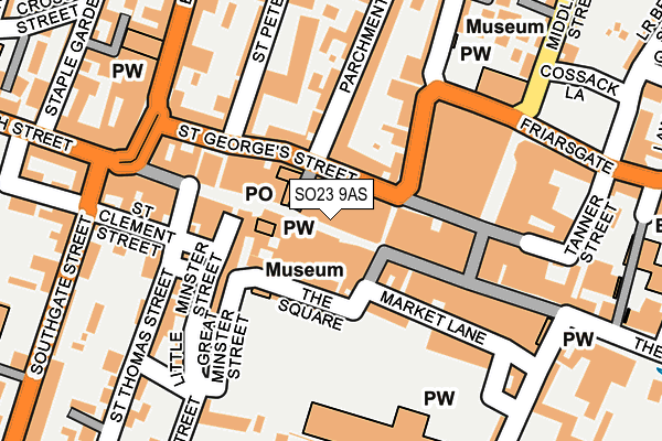 SO23 9AS map - OS OpenMap – Local (Ordnance Survey)