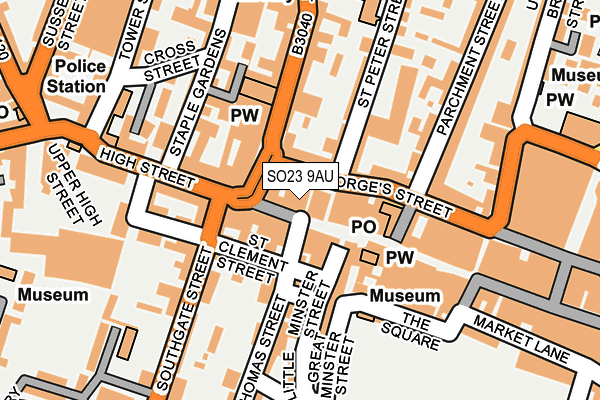 SO23 9AU map - OS OpenMap – Local (Ordnance Survey)