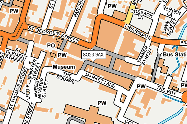 SO23 9AX map - OS OpenMap – Local (Ordnance Survey)