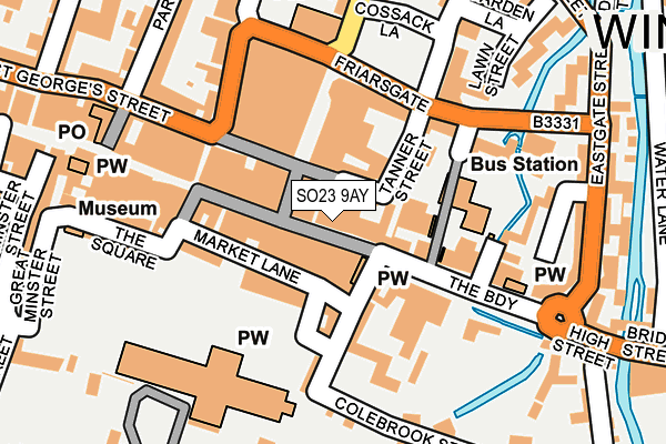 SO23 9AY map - OS OpenMap – Local (Ordnance Survey)