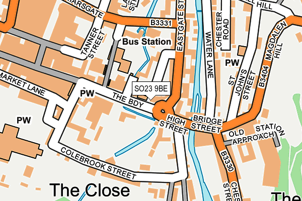 SO23 9BE map - OS OpenMap – Local (Ordnance Survey)