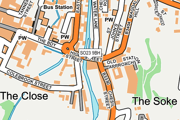 SO23 9BH map - OS OpenMap – Local (Ordnance Survey)