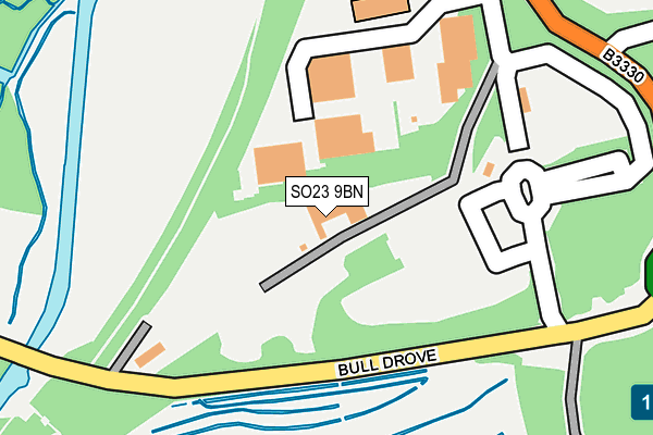 SO23 9BN map - OS OpenMap – Local (Ordnance Survey)