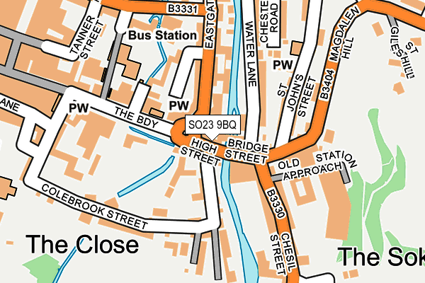 SO23 9BQ map - OS OpenMap – Local (Ordnance Survey)