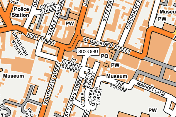 SO23 9BU map - OS OpenMap – Local (Ordnance Survey)