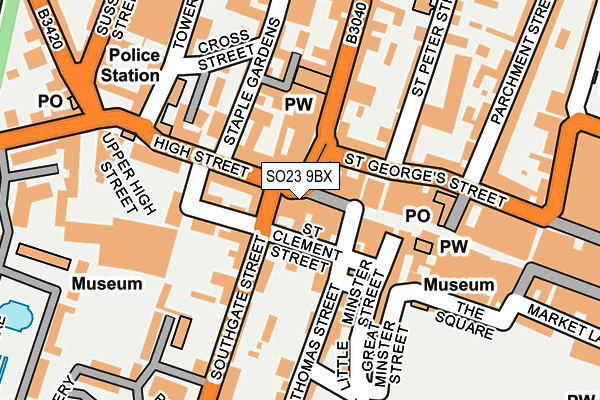 SO23 9BX map - OS OpenMap – Local (Ordnance Survey)