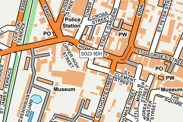 SO23 9DH map - OS OpenMap – Local (Ordnance Survey)