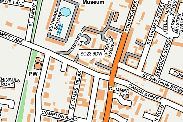 SO23 9DW map - OS OpenMap – Local (Ordnance Survey)
