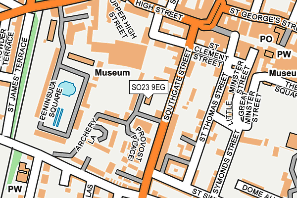 SO23 9EG map - OS OpenMap – Local (Ordnance Survey)