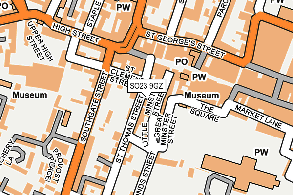 SO23 9GZ map - OS OpenMap – Local (Ordnance Survey)