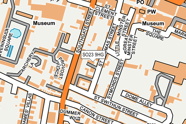 SO23 9HG map - OS OpenMap – Local (Ordnance Survey)