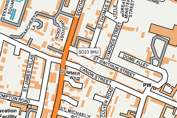 SO23 9HU map - OS OpenMap – Local (Ordnance Survey)