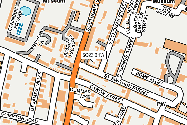 SO23 9HW map - OS OpenMap – Local (Ordnance Survey)