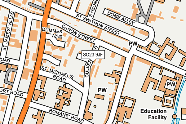 SO23 9JF map - OS OpenMap – Local (Ordnance Survey)