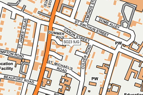 SO23 9JG map - OS OpenMap – Local (Ordnance Survey)