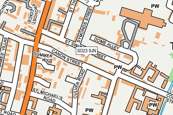SO23 9JN map - OS OpenMap – Local (Ordnance Survey)