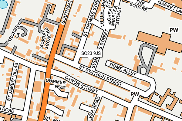 SO23 9JS map - OS OpenMap – Local (Ordnance Survey)