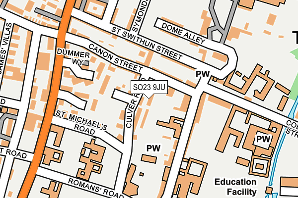 SO23 9JU map - OS OpenMap – Local (Ordnance Survey)