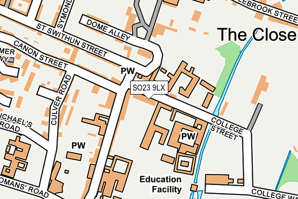 SO23 9LX map - OS OpenMap – Local (Ordnance Survey)