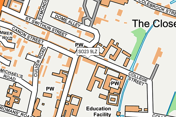 SO23 9LZ map - OS OpenMap – Local (Ordnance Survey)