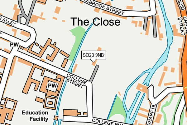 SO23 9NB map - OS OpenMap – Local (Ordnance Survey)