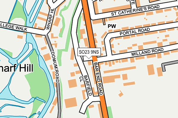 SO23 9NS map - OS OpenMap – Local (Ordnance Survey)