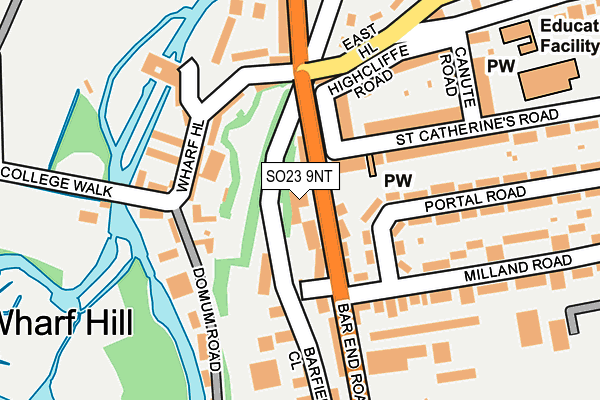 SO23 9NT map - OS OpenMap – Local (Ordnance Survey)