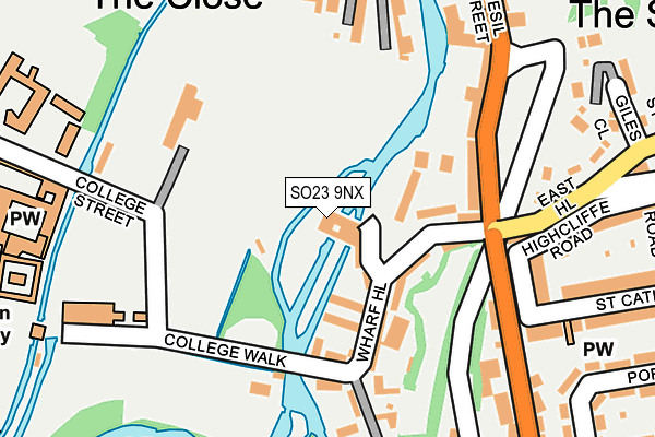 SO23 9NX map - OS OpenMap – Local (Ordnance Survey)