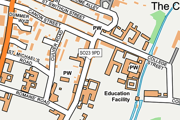 SO23 9PD map - OS OpenMap – Local (Ordnance Survey)