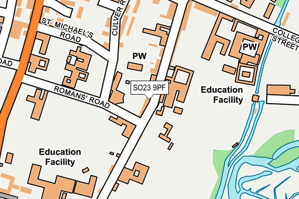 SO23 9PF map - OS OpenMap – Local (Ordnance Survey)