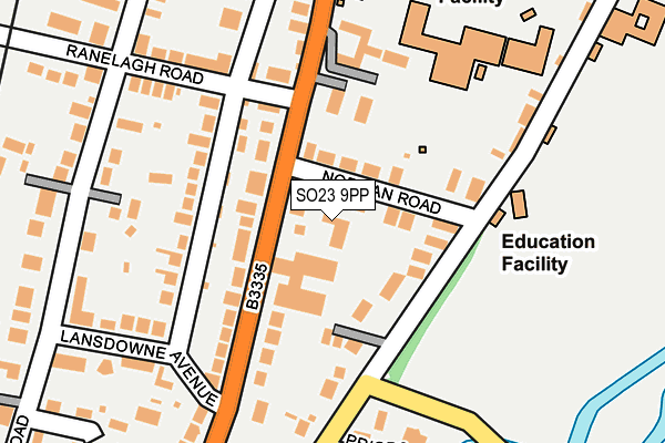 SO23 9PP map - OS OpenMap – Local (Ordnance Survey)