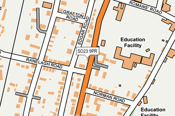 SO23 9PR map - OS OpenMap – Local (Ordnance Survey)