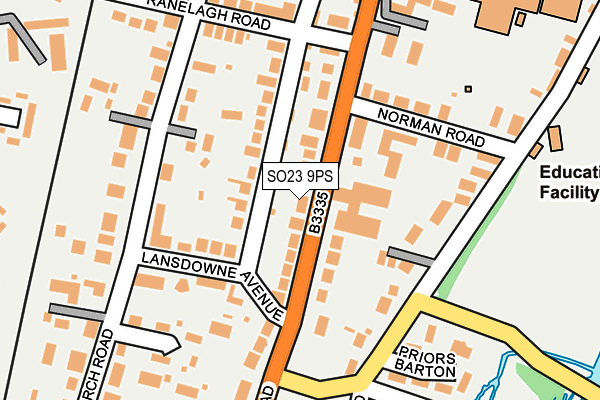 SO23 9PS map - OS OpenMap – Local (Ordnance Survey)