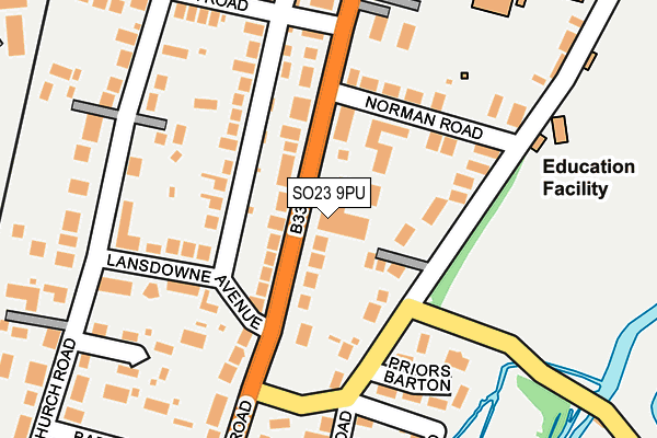 SO23 9PU map - OS OpenMap – Local (Ordnance Survey)