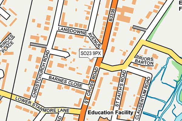 SO23 9PX map - OS OpenMap – Local (Ordnance Survey)