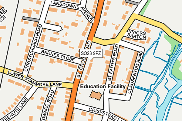 SO23 9PZ map - OS OpenMap – Local (Ordnance Survey)