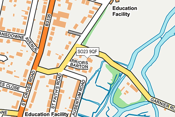 SO23 9QF map - OS OpenMap – Local (Ordnance Survey)