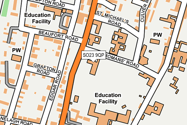 SO23 9QP map - OS OpenMap – Local (Ordnance Survey)