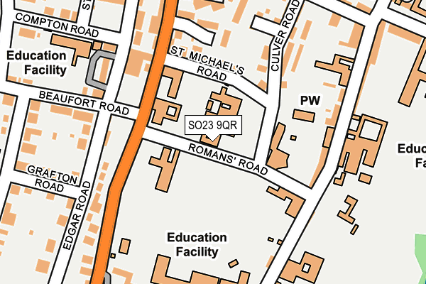 SO23 9QR map - OS OpenMap – Local (Ordnance Survey)