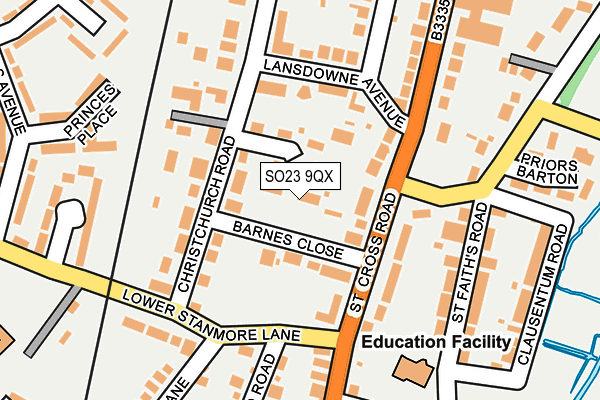 SO23 9QX map - OS OpenMap – Local (Ordnance Survey)