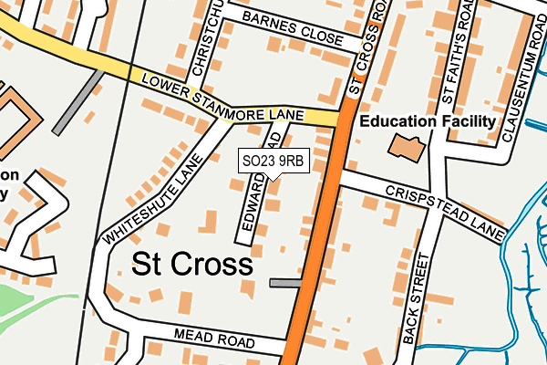 SO23 9RB map - OS OpenMap – Local (Ordnance Survey)