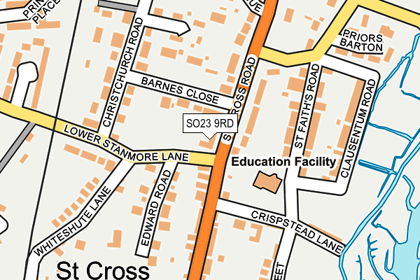 SO23 9RD map - OS OpenMap – Local (Ordnance Survey)